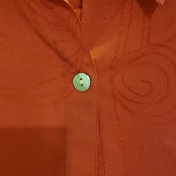 Additions by Chico's Cherry Red Oxford Shirt - Picture 2 of 4